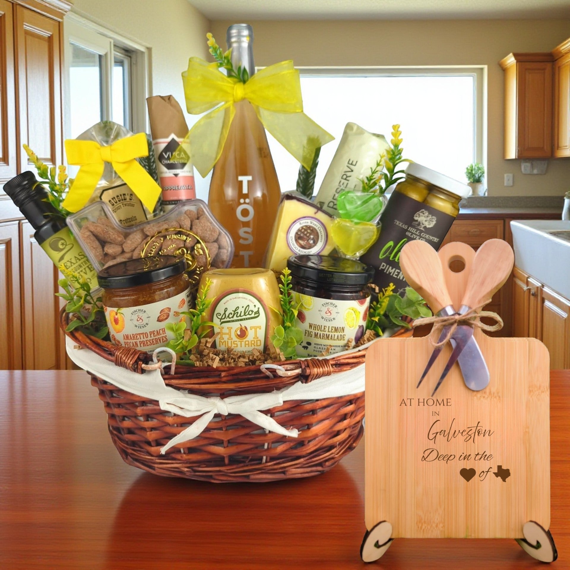 Galveston At Home Celebration Basket Texas from The Texas Gift Company