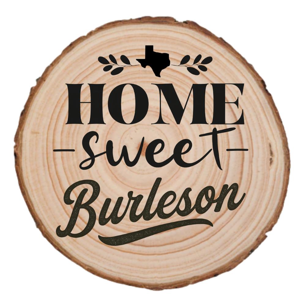 Home Sweet Burleson Wood Slice Coaster from The Texas Gift Company — view 2