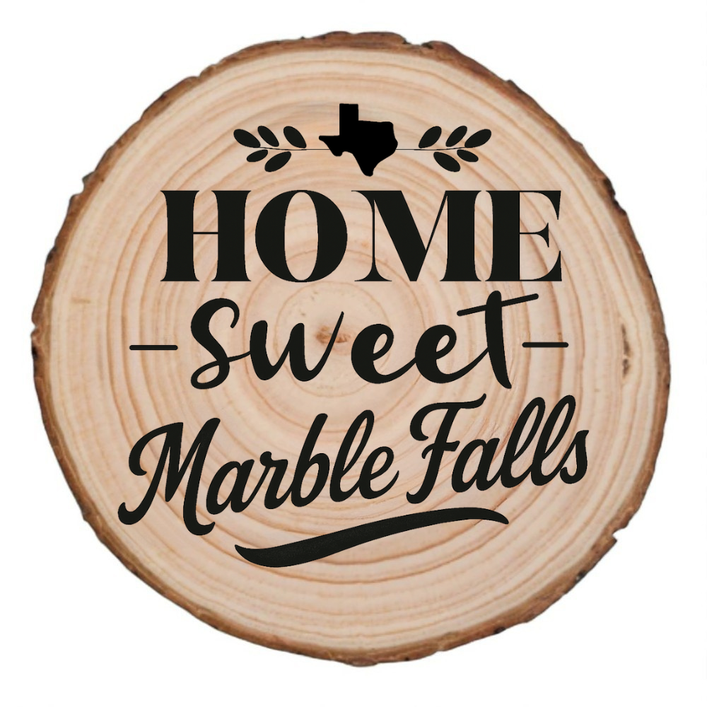 Home Sweet Marble Falls Wood Slice Coaster from The Texas Gift Company — view 2