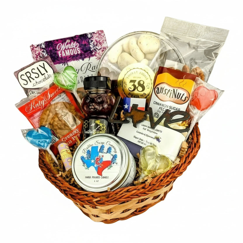 A Love as Big as Texas gift collection with romantic Texas-inspired treats