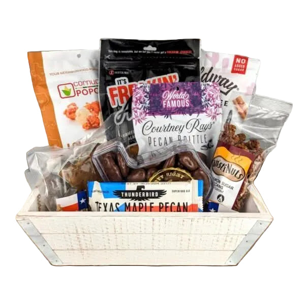 Aunt Katie’s Tasty Texas Temptations shown as a Texas-inspired food gift from The Texas Gift Company