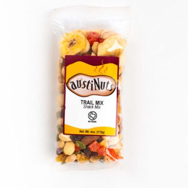 Austinuts trail mix packaged as a hearty Texas snack gift from The Texas Gift Company storefront