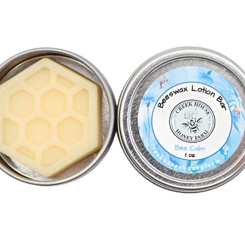 Beeswax lotion bar displayed as a natural Texas self-care skincare gift from The Texas Gift Company storefront