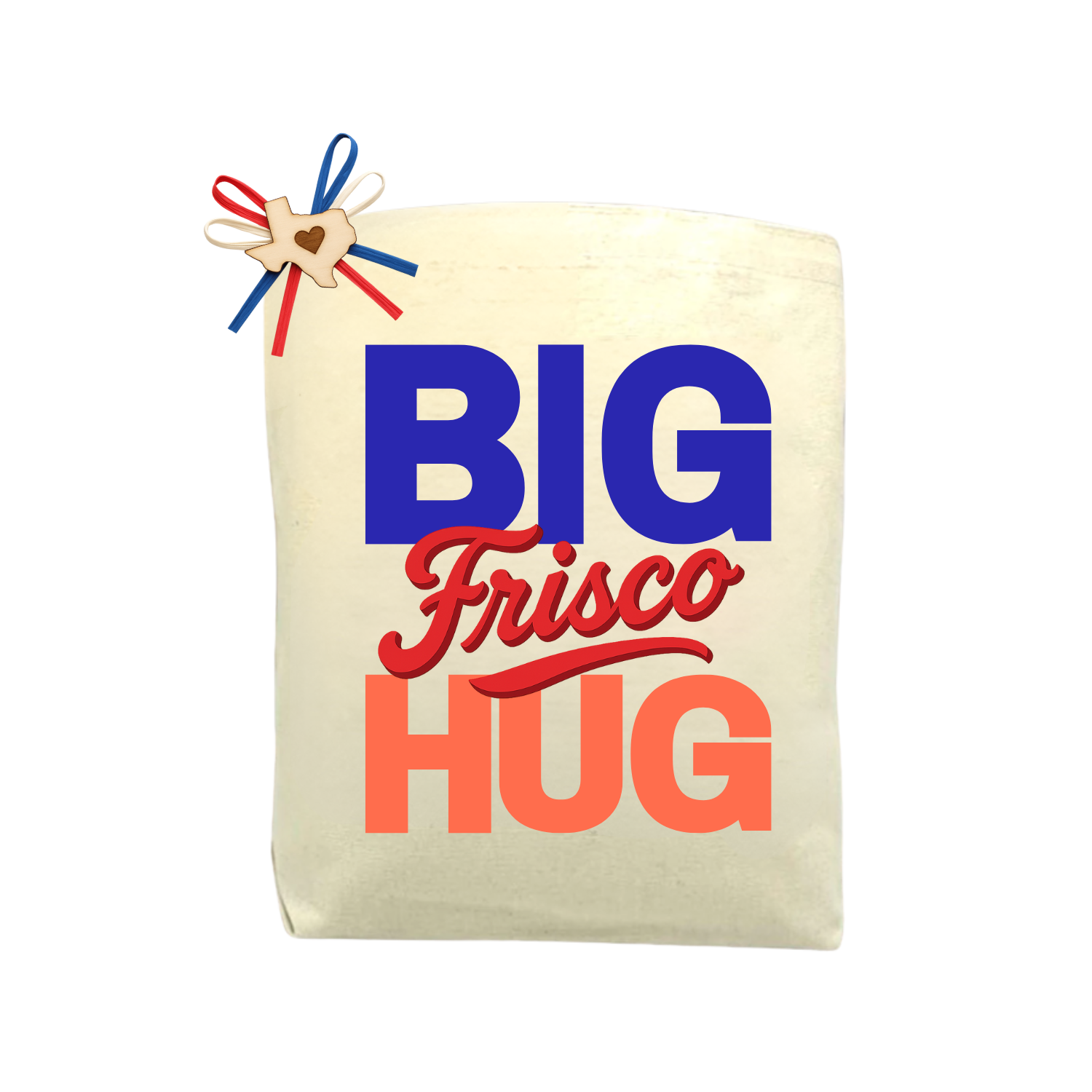 Big Frisco Hug Tote Bag featured as a Frisco-inspired Texas tote celebrating hometown warmth