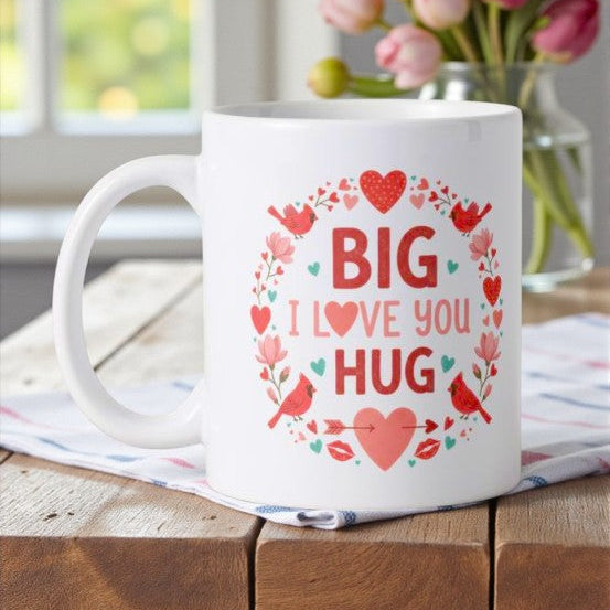 Big I Love You Hug 15oz Mug for a Design Your Own gift from The Texas Gift Company