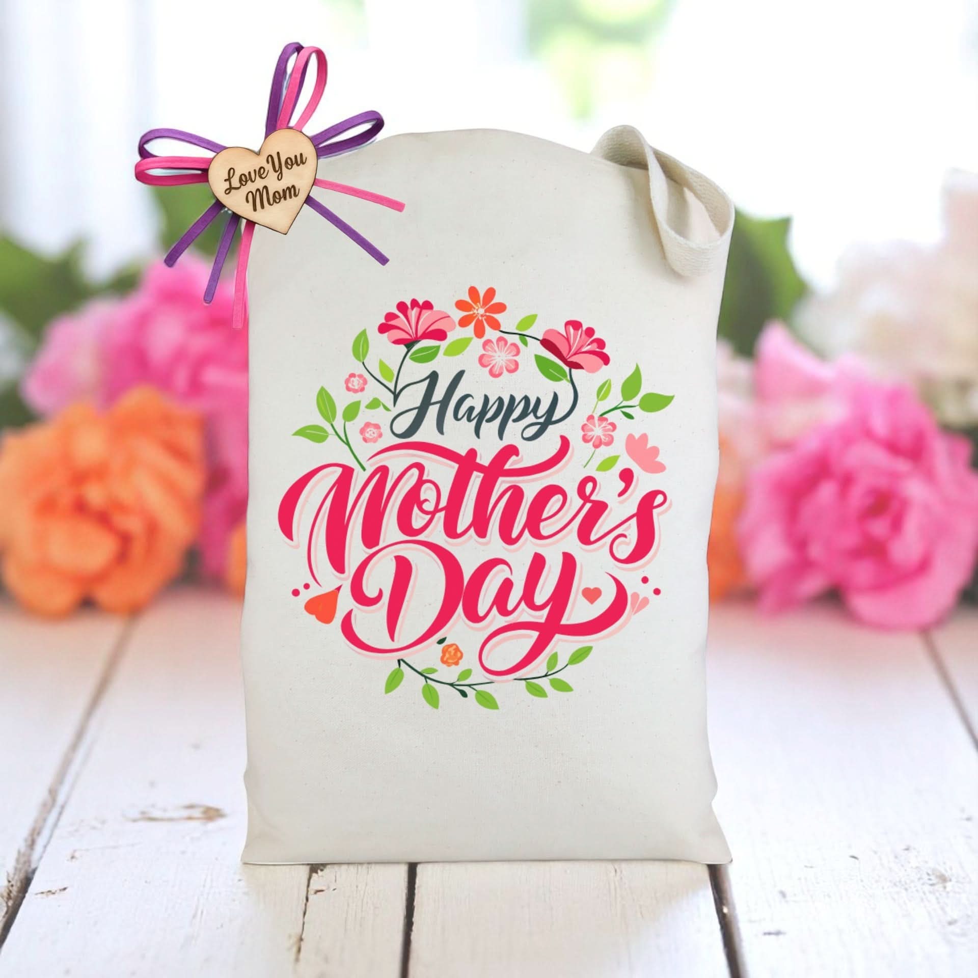Blooming Mother’s Day Tote Bag shown as a spring-inspired tote for Mother’s Day