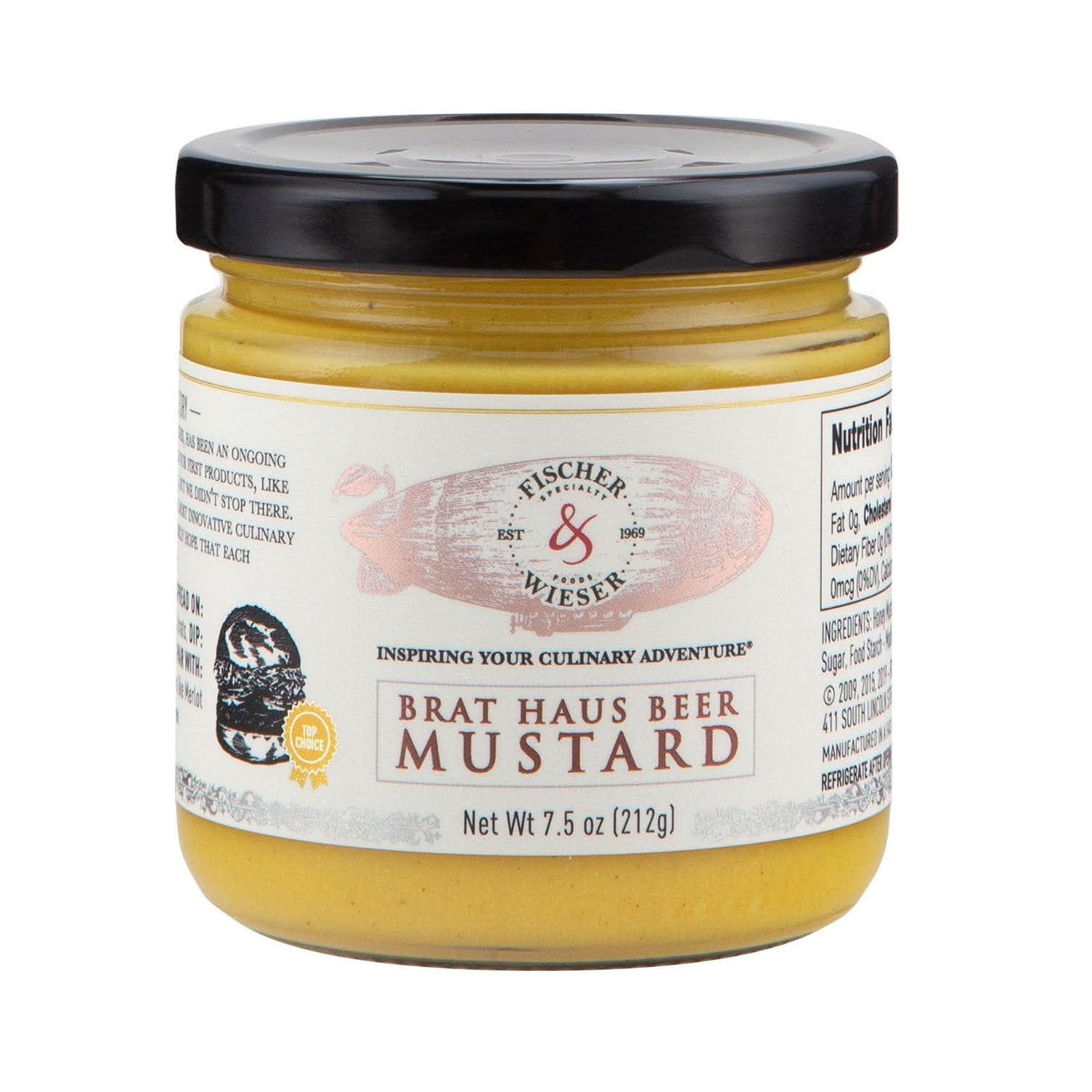 Brat Haus beer mustard jar displayed as a bold Texas gourmet condiment gift from The Texas Gift Company storefront