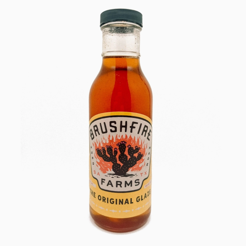 Brushfire Farms original glaze bottle displayed as a Texas gourmet cooking and grilling gift from The Texas Gift Company storefront