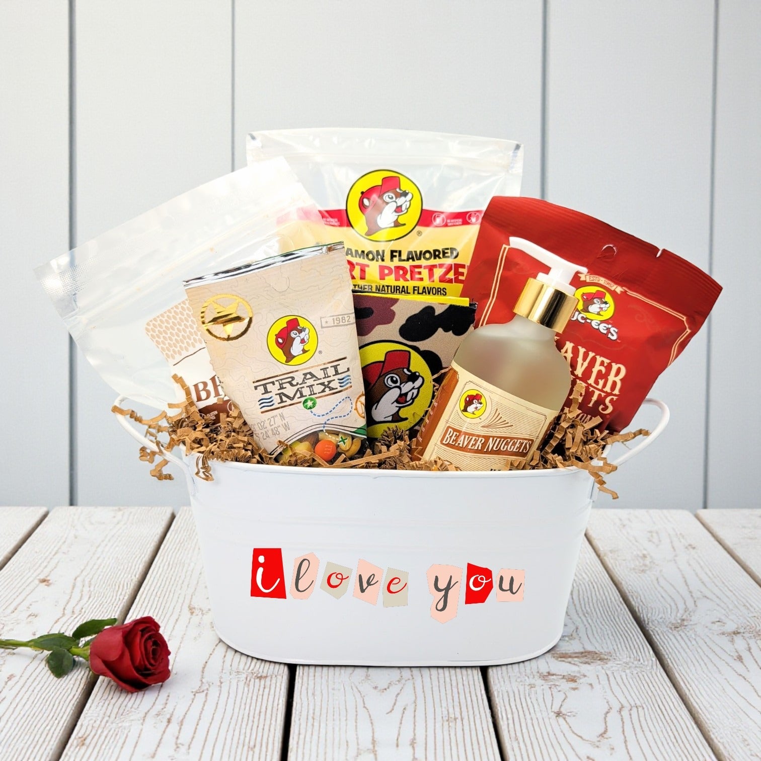Buc-ee My Valentine shown as a Texas-themed gift celebrating love with humor