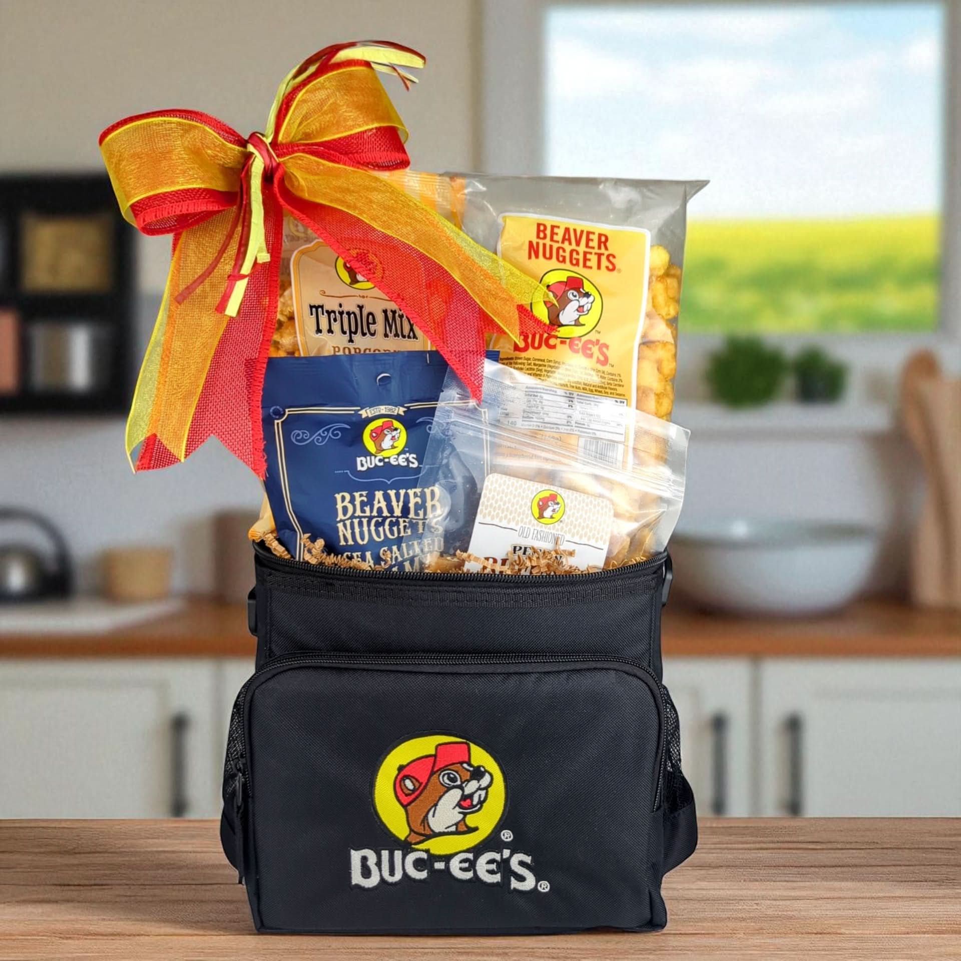 Buc-ee’s black lunch box cooler displayed as a practical Texas-themed cooler gift from The Texas Gift Company storefront