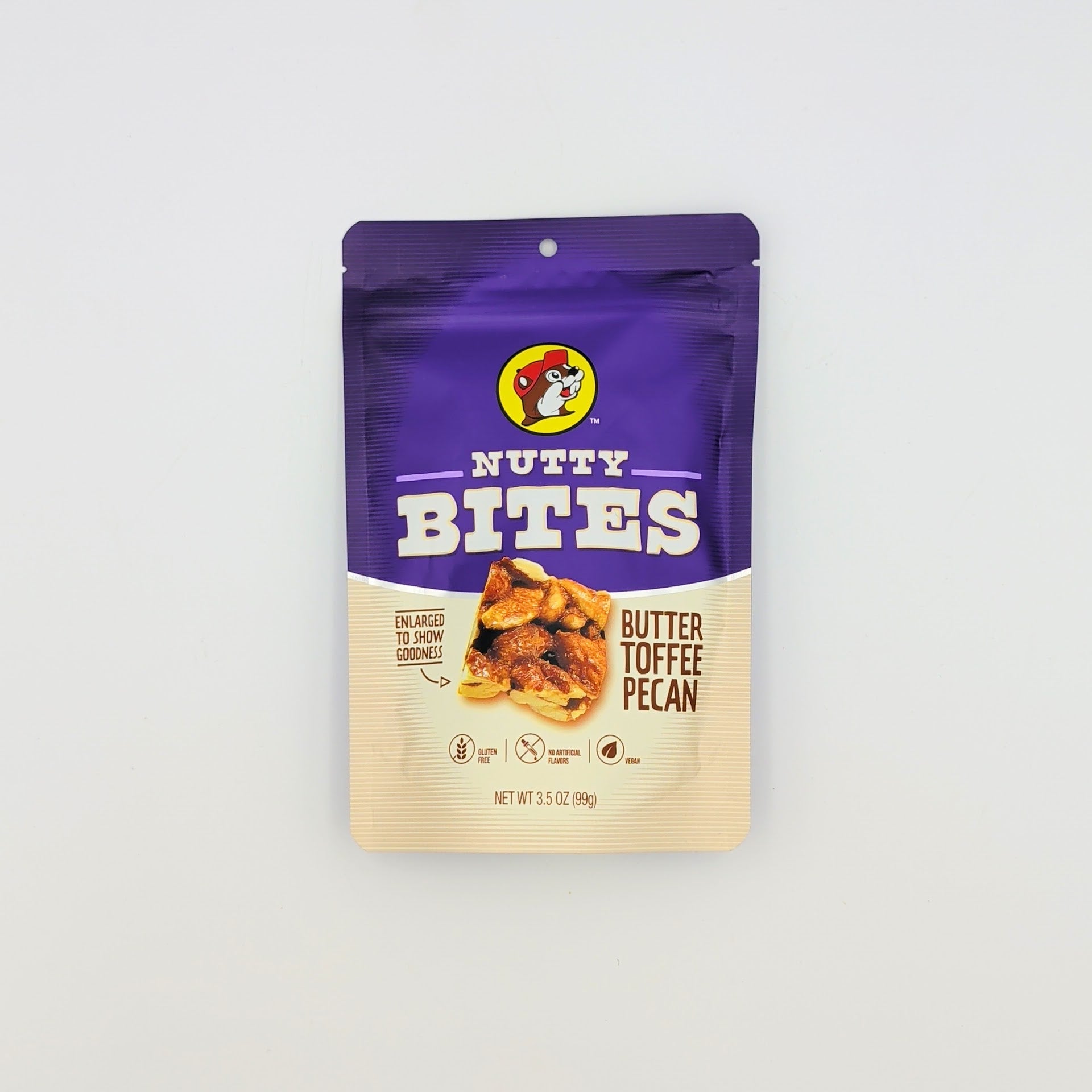 Buc-ee’s Nutty Bites butter toffee pecans 3.5oz packaged as a sweet Texas nut gift from The Texas Gift Company storefront