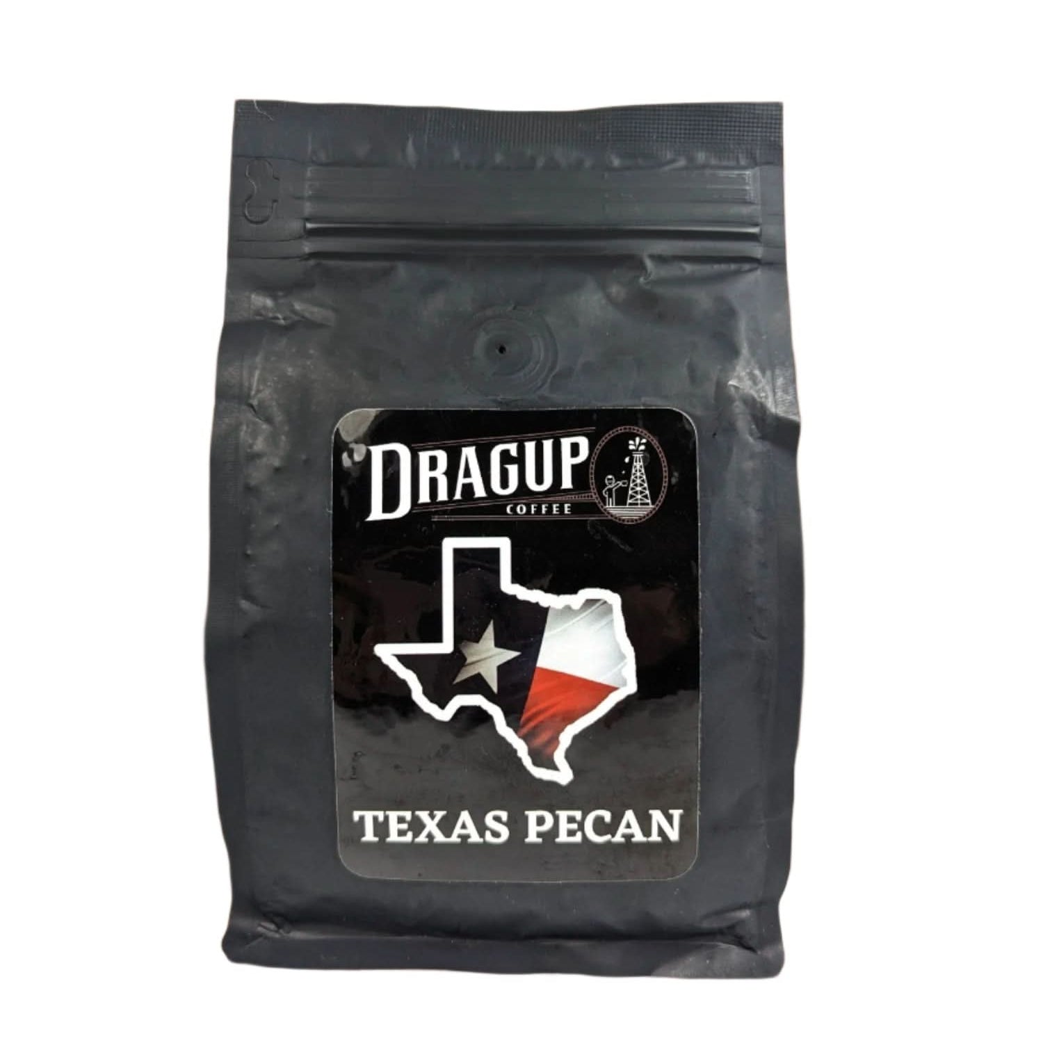 Dragup Coffee Texas Pecan package displayed as a flavored Texas coffee gift from The Texas Gift Company storefront