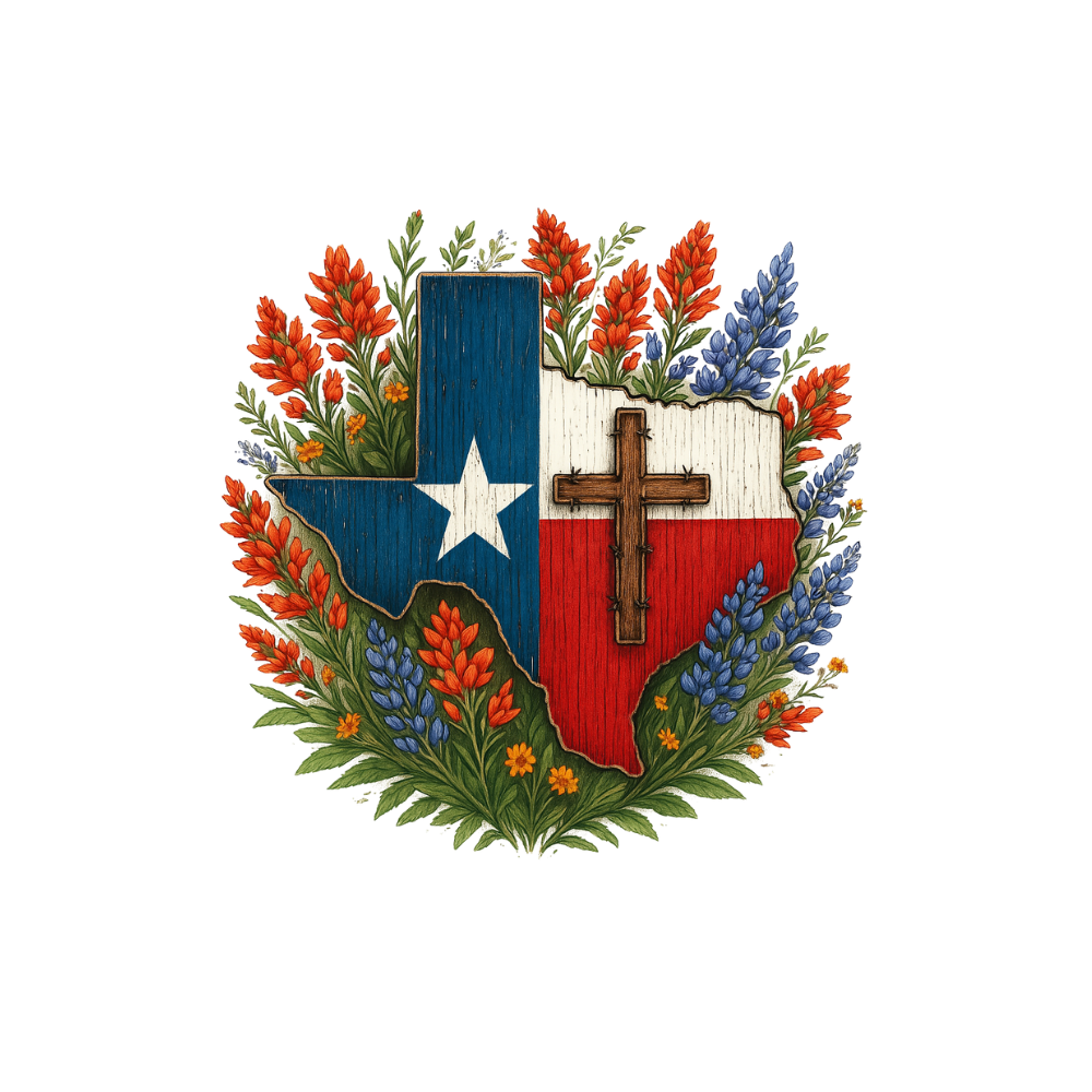 Faith in the Heart of Texas Tote Bag shown expressing Lone Star faith and values