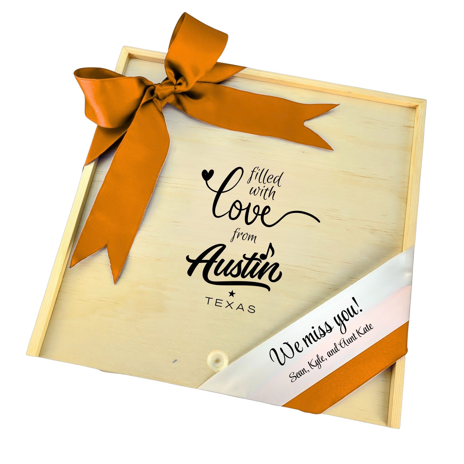 Filled With Love from Austin Wooden Box featured as a heartfelt Austin-inspired Texas gift