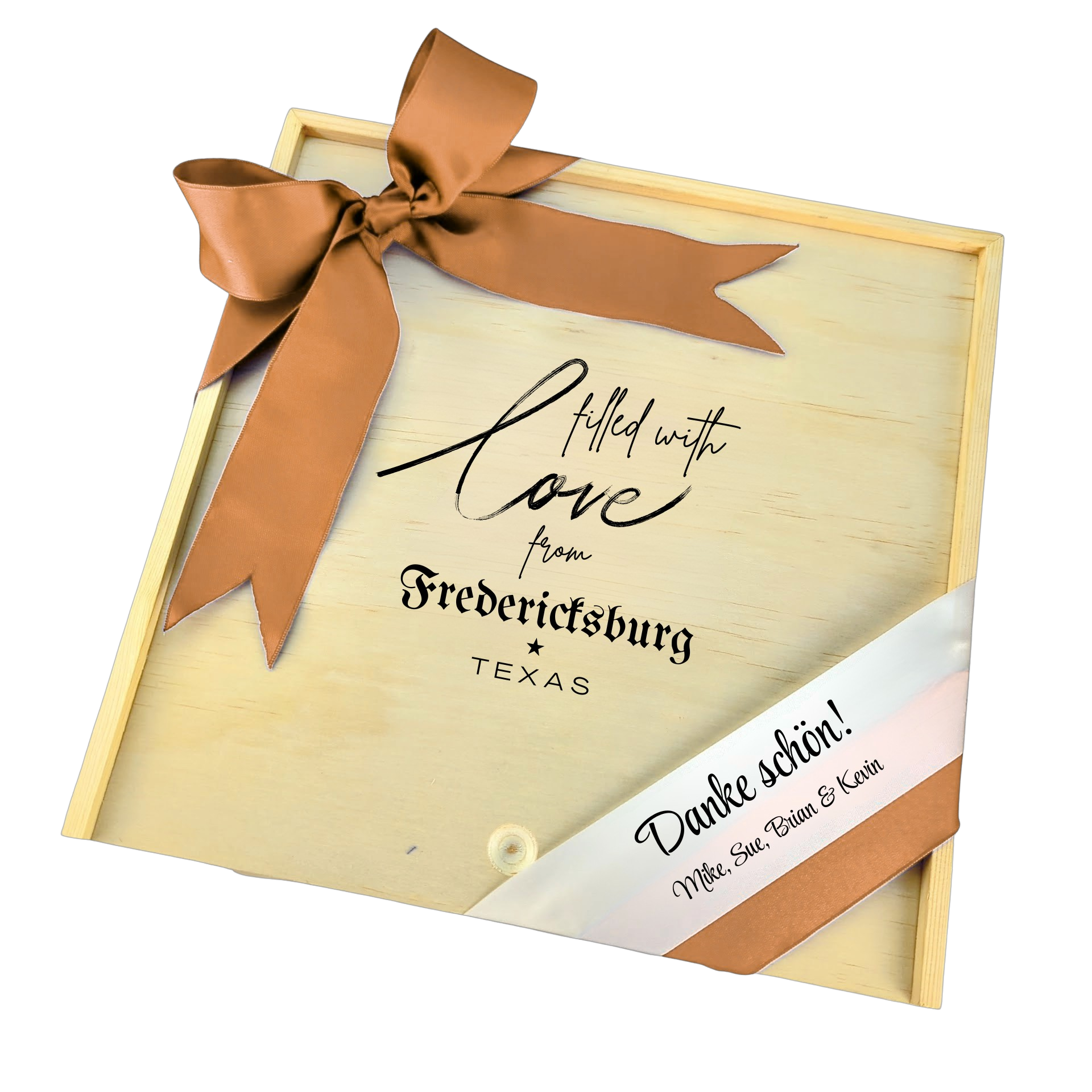 Filled With Love from Fredericksburg Wooden Box featured as a heartfelt Hill Country–inspired gift