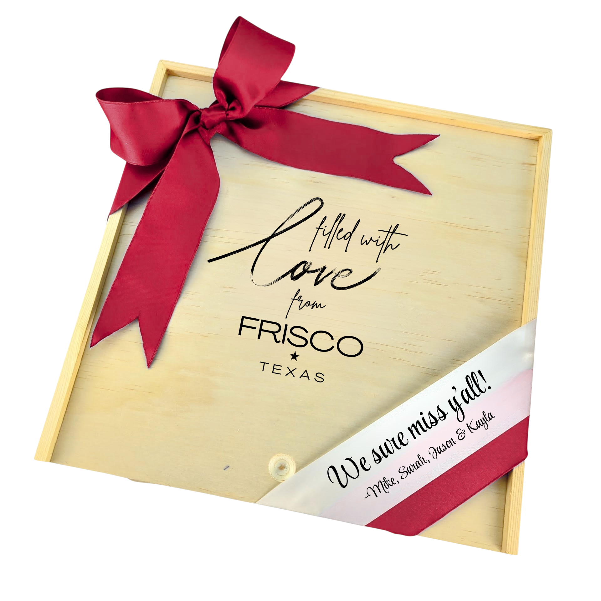 Filled With Love from Frisco Wooden Box featured as a heartfelt North Texas–inspired gift