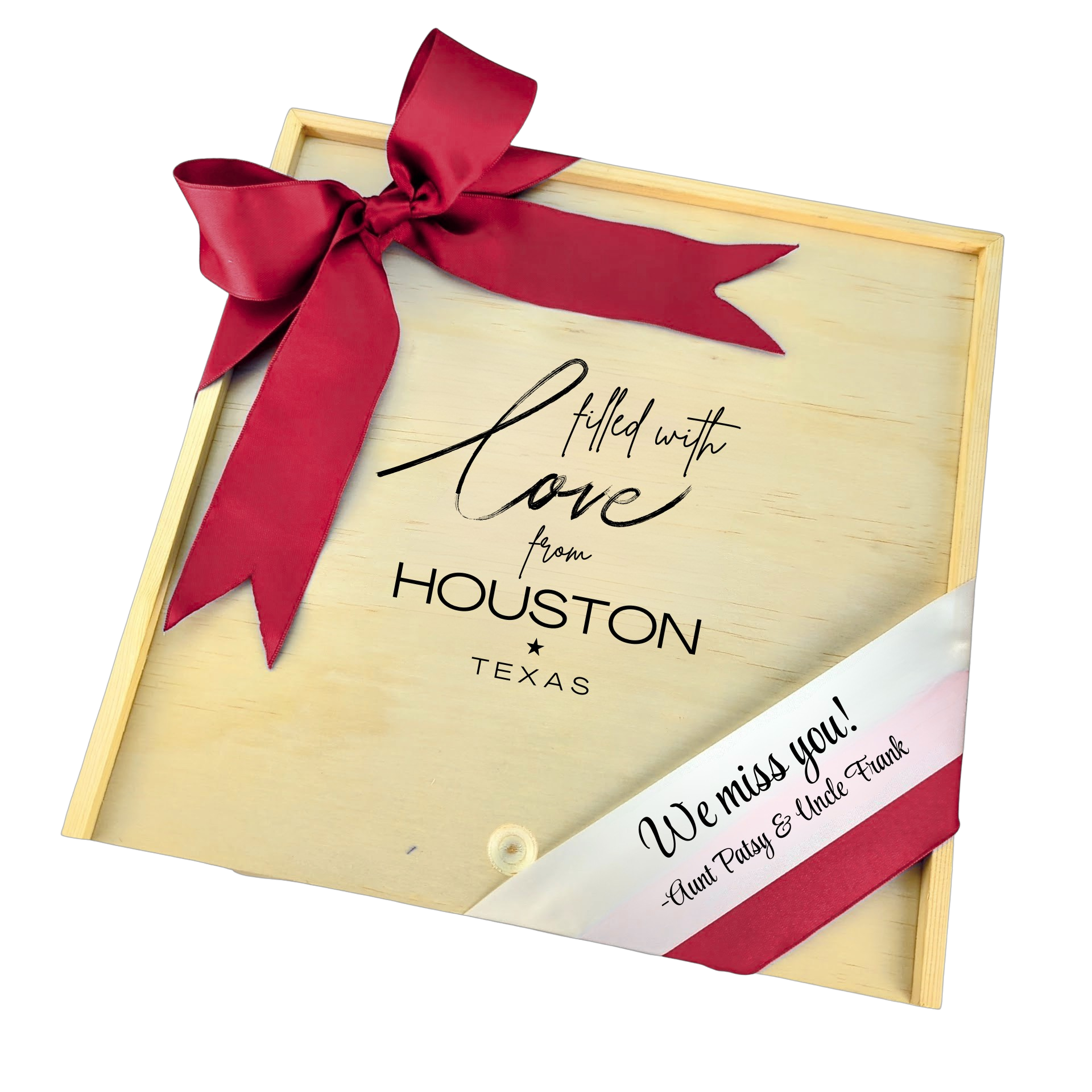 Filled With Love from Houston Wooden Box featured as a heartfelt Houston-inspired Texas gift