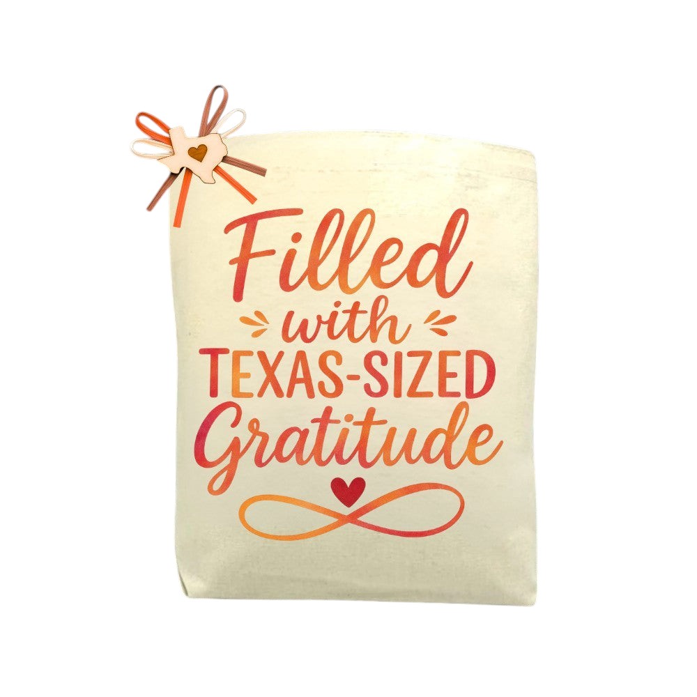 Filled With Texas-Sized Gratitude Tote Bag featured as a Texas-inspired thank-you tote
