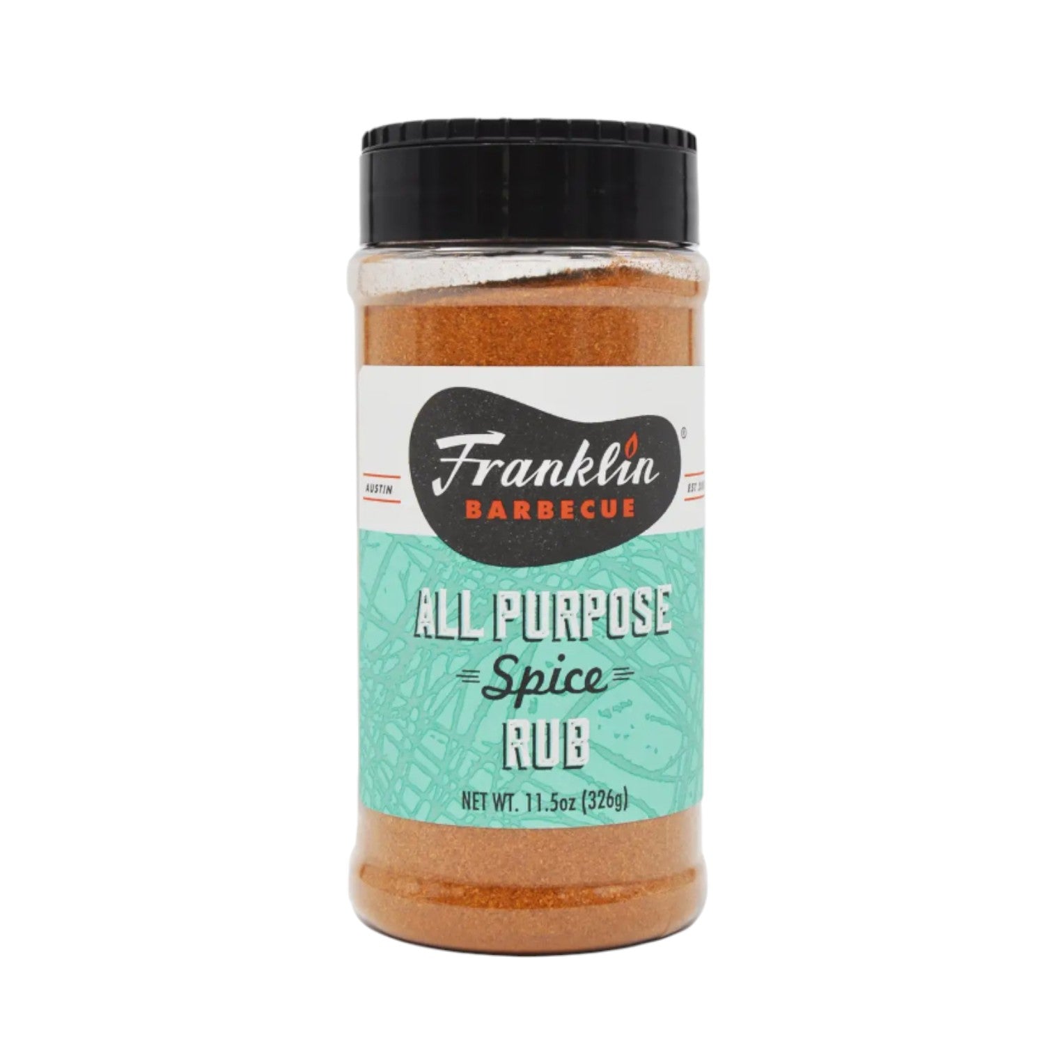 Franklin all purpose spice rub jar displayed as a Texas barbecue and cooking gift from The Texas Gift Company storefront