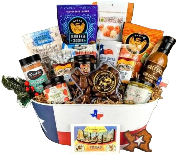From Austin with Love gift with Franklin Barbecue All-Purpose Seasoning.