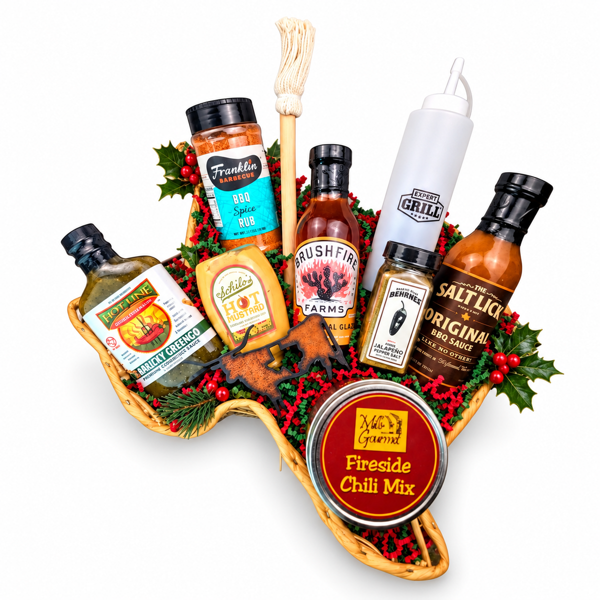 Lone Star Christmas Smoke Stack — Christmas gift assortment on a white background