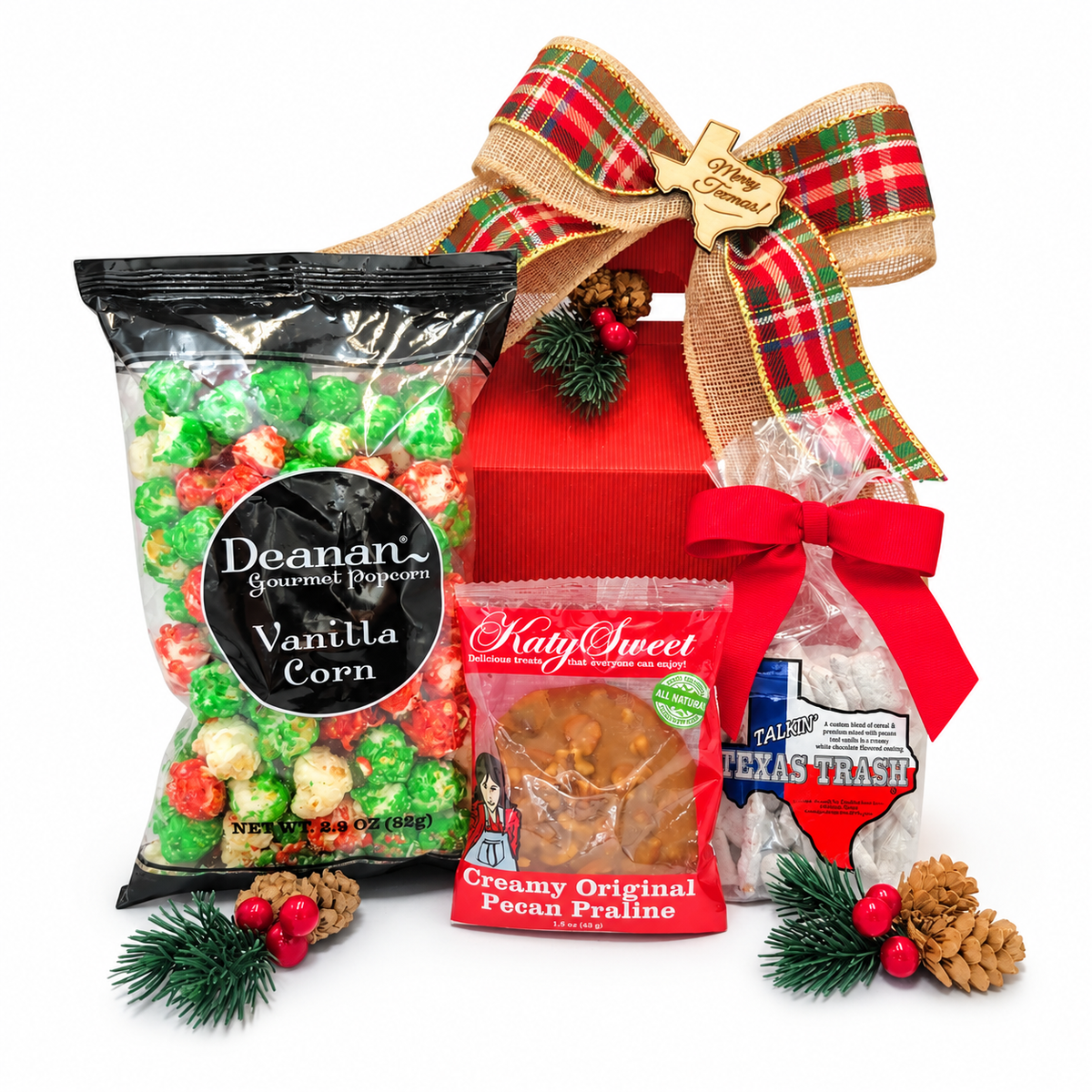 Merry Texmas Sweet Trio on a plain white background