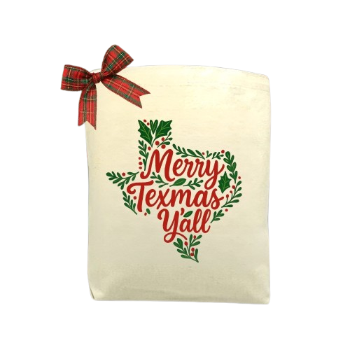 Merry Texmas Y’all Gift Tote Bag featured as a Texas-themed holiday tote