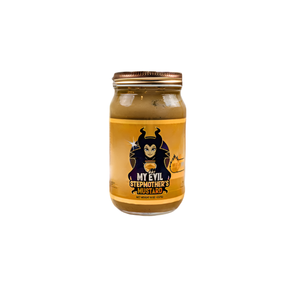 Mikey V’s My Evil Stepmother’s Mustard jar displayed as a bold Texas gourmet condiment gift from The Texas Gift Company storefront