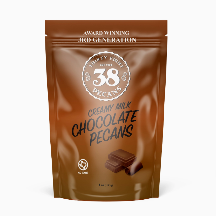 Milk chocolate pecans packaged as a classic Texas sweet gift from The Texas Gift Company storefront