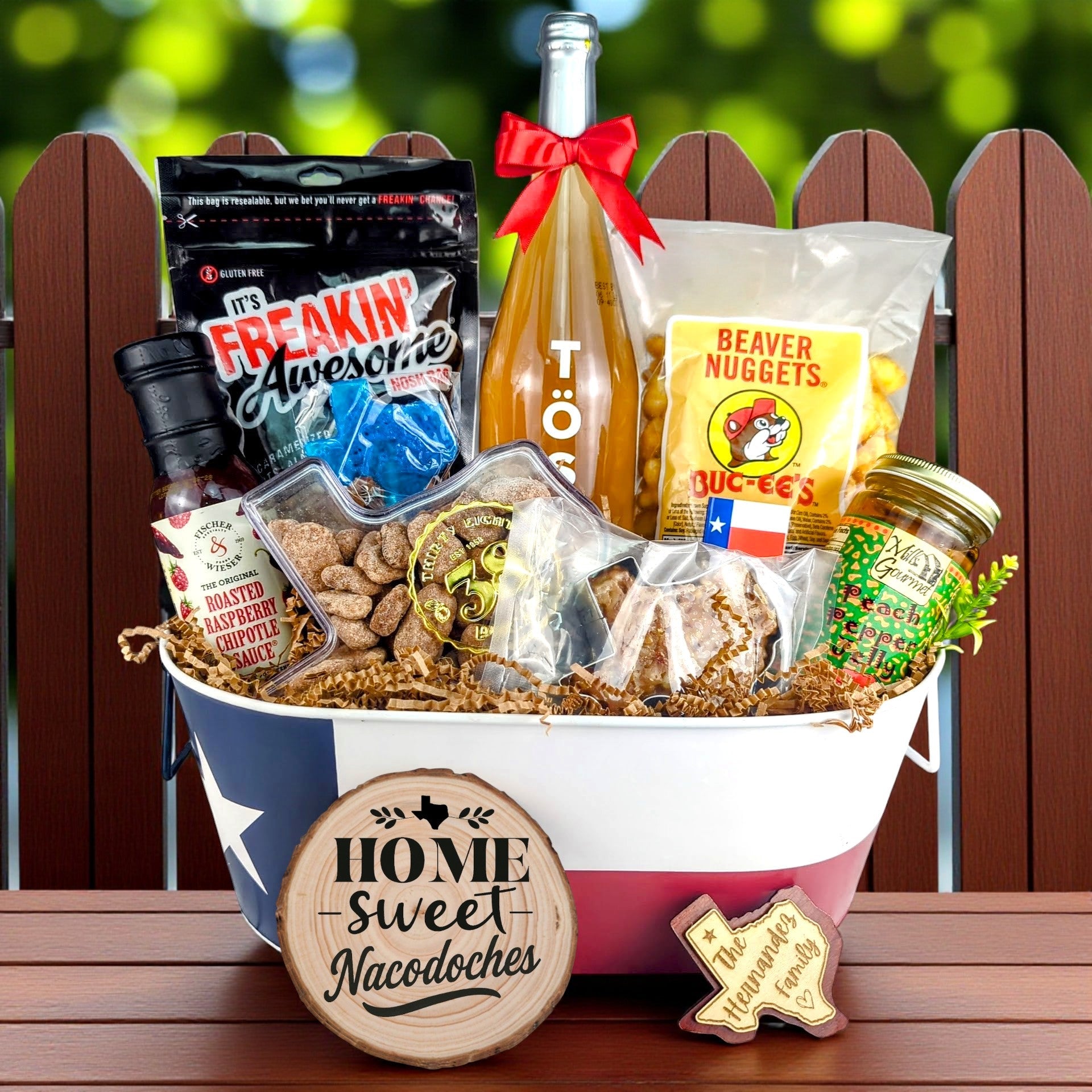 Nacogdoches Texas Home Toast & Treats Basket from The Texas Gift Company