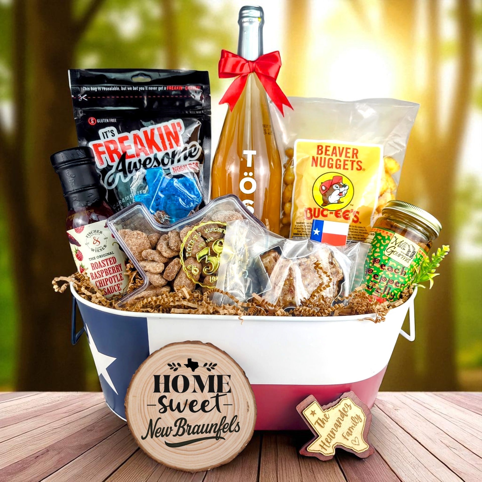 New Braunfels Texas Homestyle Toast & Treats Basket from The Texas Gift Company