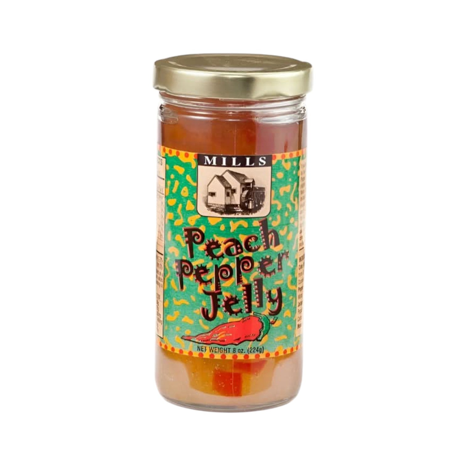Peach pepper jelly jar displayed as a sweet and spicy Texas gourmet spread gift from The Texas Gift Company storefront