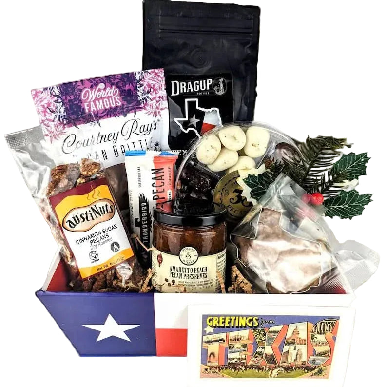 Curated Texas pecan collection presented as an indulgent gift