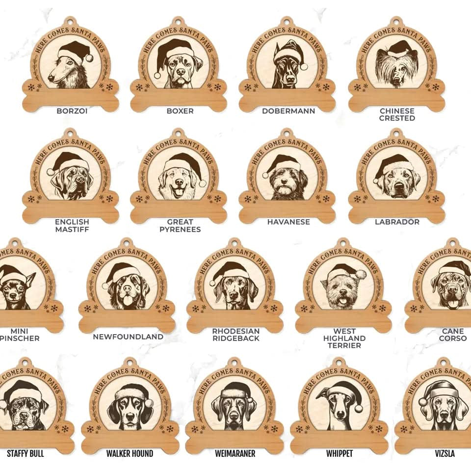 Personalized dog breed ornament as a keepsake gift from The Texas Gift Company storefront