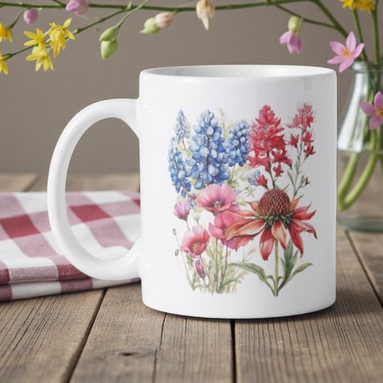 Texas Wildflower Symphony 15oz Mug for a Design Your Own gift from The Texas Gift Company