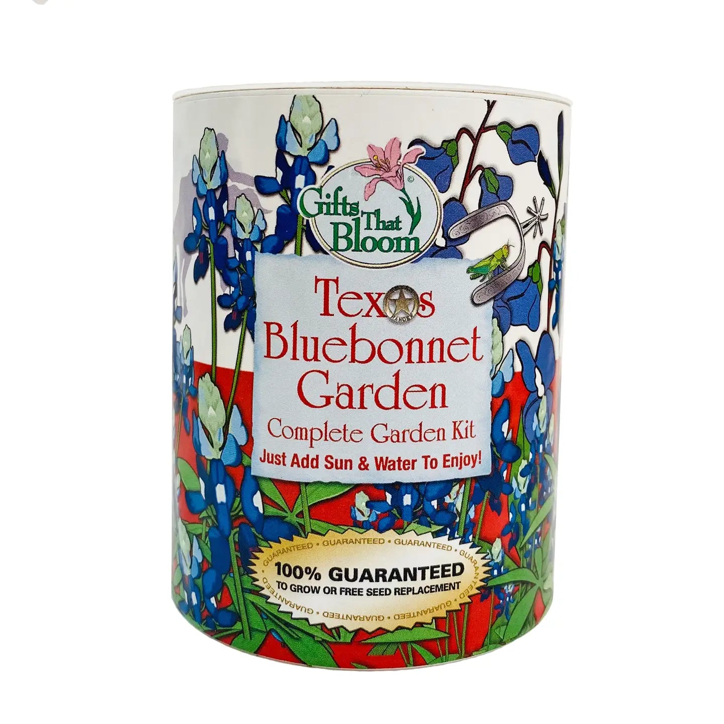 Texas Bluebonnet garden Grocan seed kit displayed as a Texas-themed gardening gift from a Texas gift shop storefront