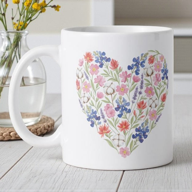 Heart of Texas Blooms 15oz Mug for a Design Your Own gift from The Texas Gift Company