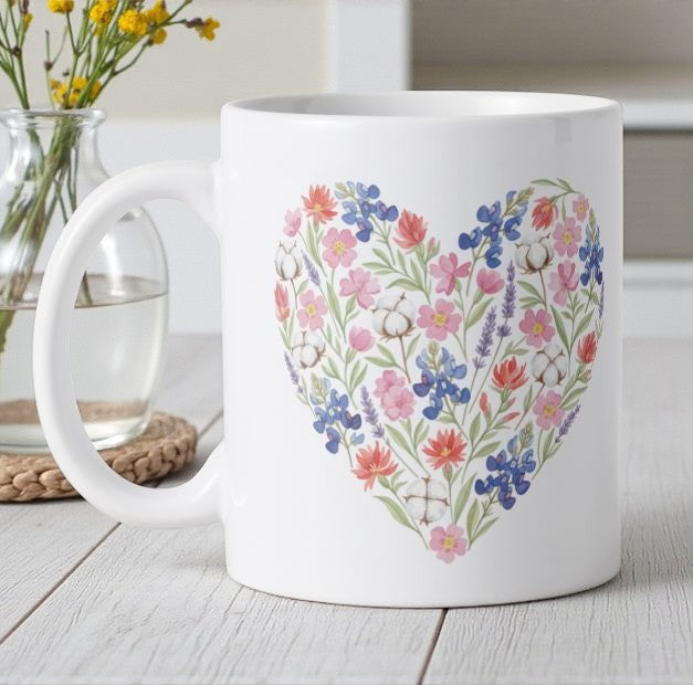Heart of Texas Blooms 15oz Mug for a Design Your Own gift from The Texas Gift Company