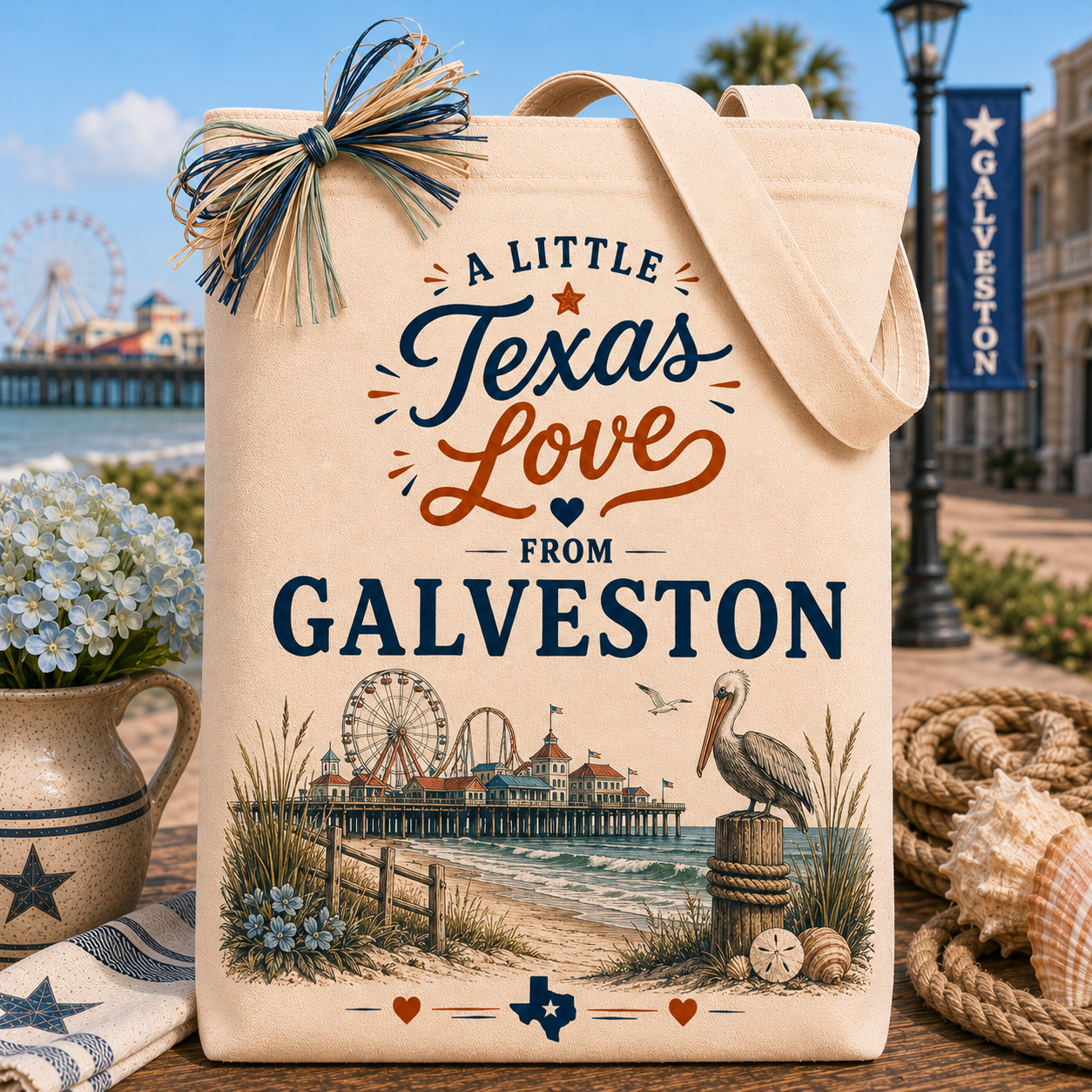 Design Your Own "A Little Texas Love from Galveston" Gift Tote