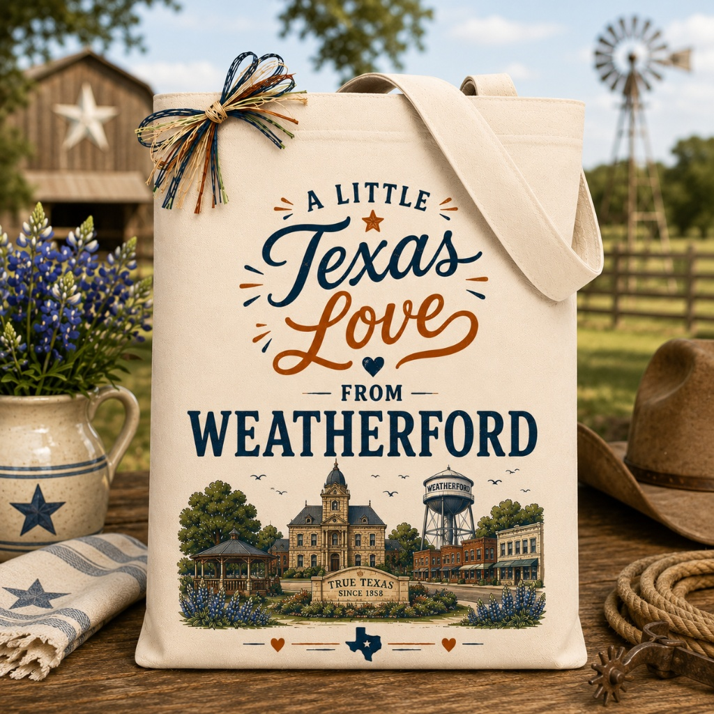 Design Your Own "A Little Texas Love from Weatherford" Gift Tote