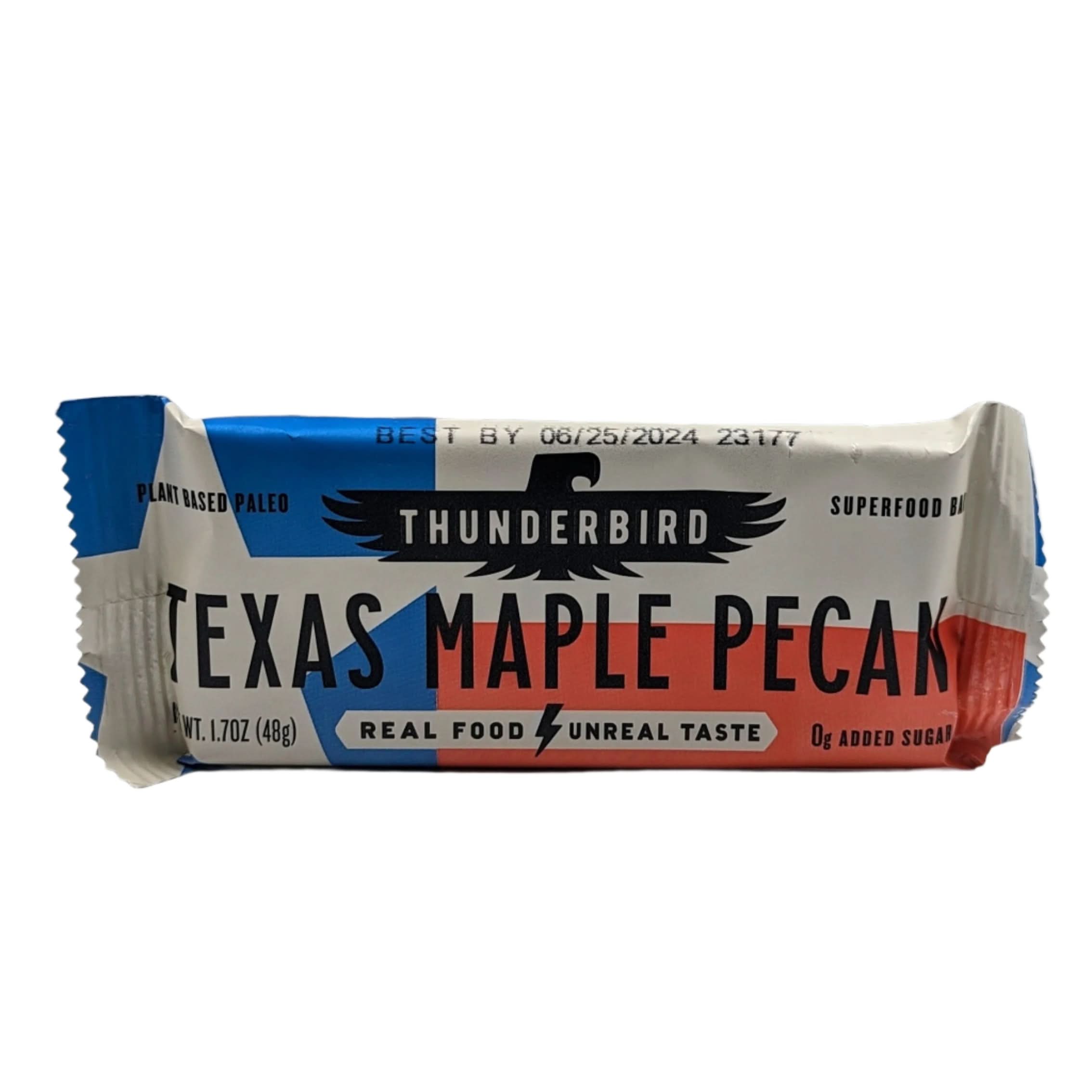 Thunderbird Texas maple pecan bar packaged as a wholesome Texas gourmet snack gift from The Texas Gift Company storefront