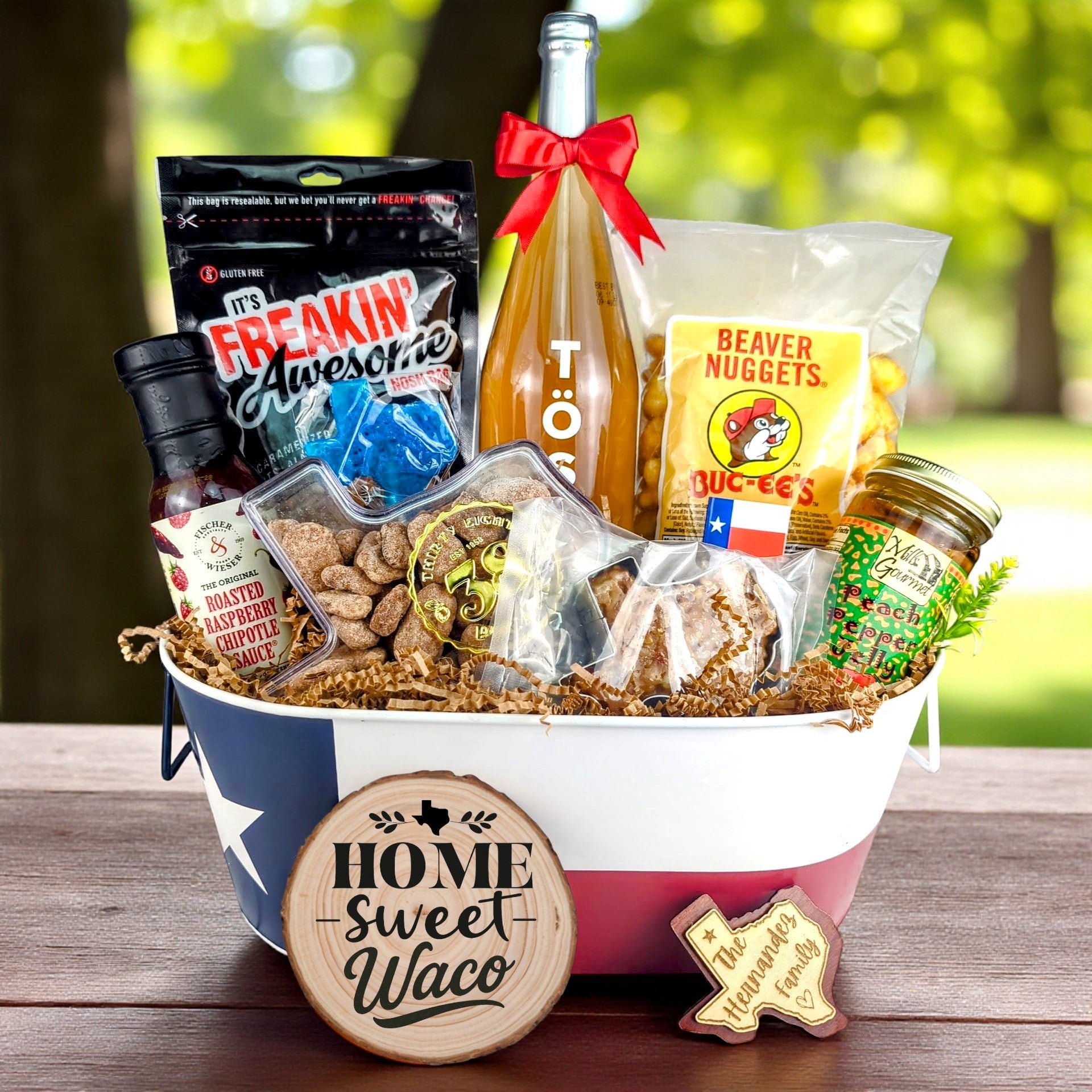 Waco Texas Home Toast & Treats Basket from The Texas Gift Company