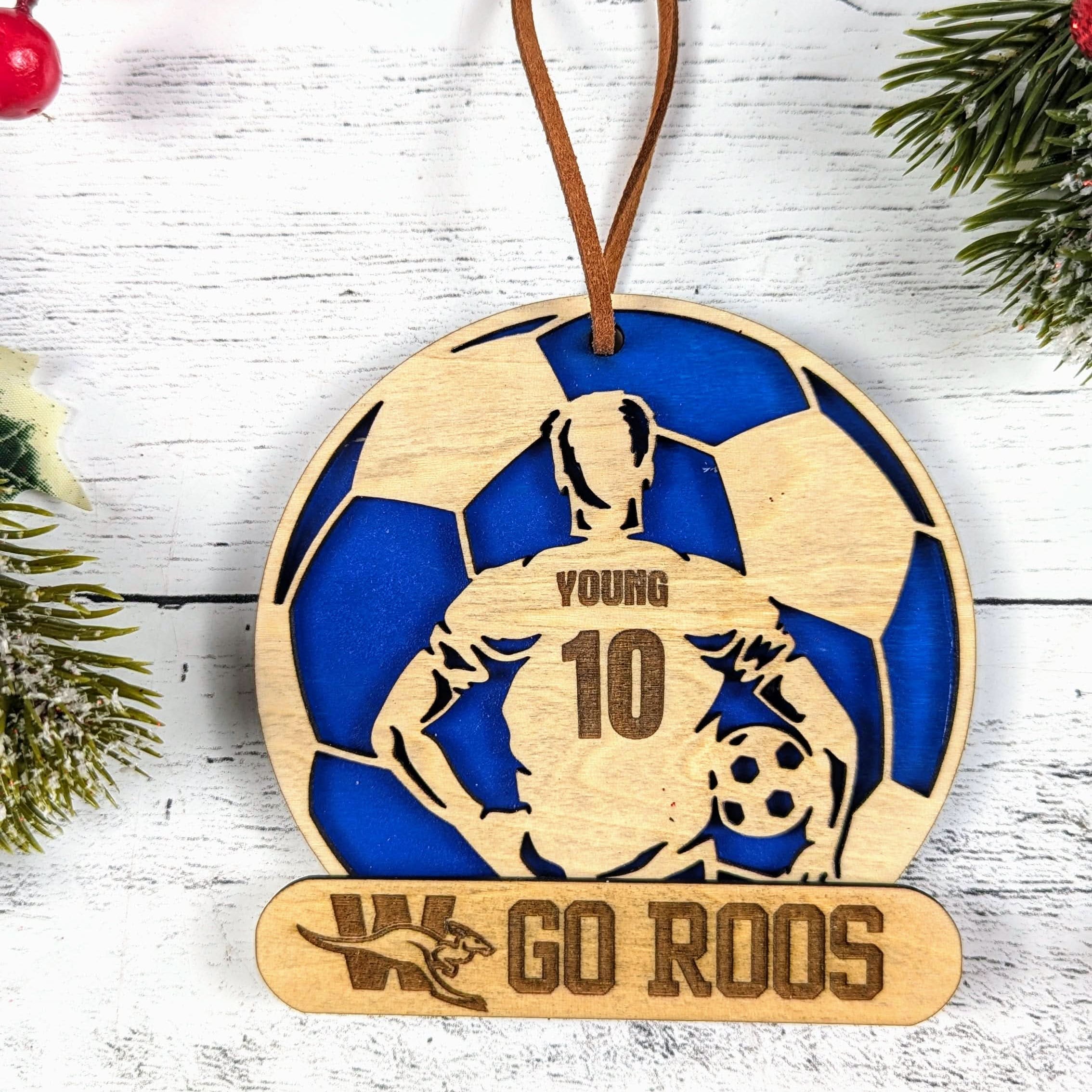 Weatherford ISD athletics custom ornament presented as a gift for families and fans from The Texas Gift Company storefront
