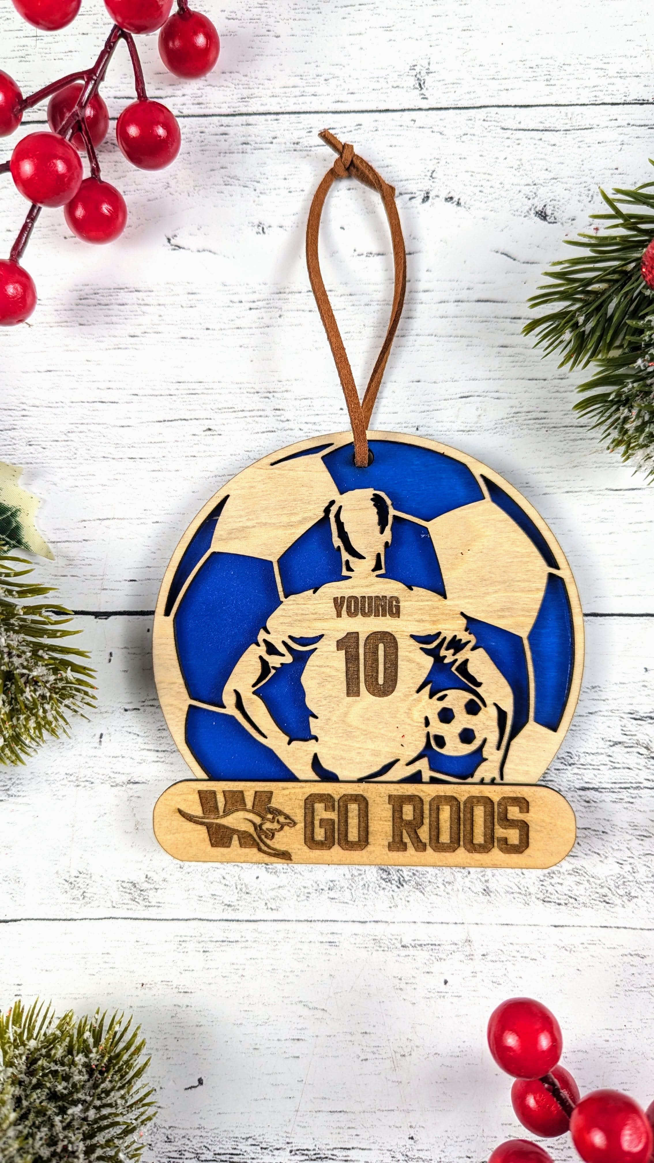 Weatherford ISD athletics custom ornament presented as a gift for families and fans from The Texas Gift Company storefront