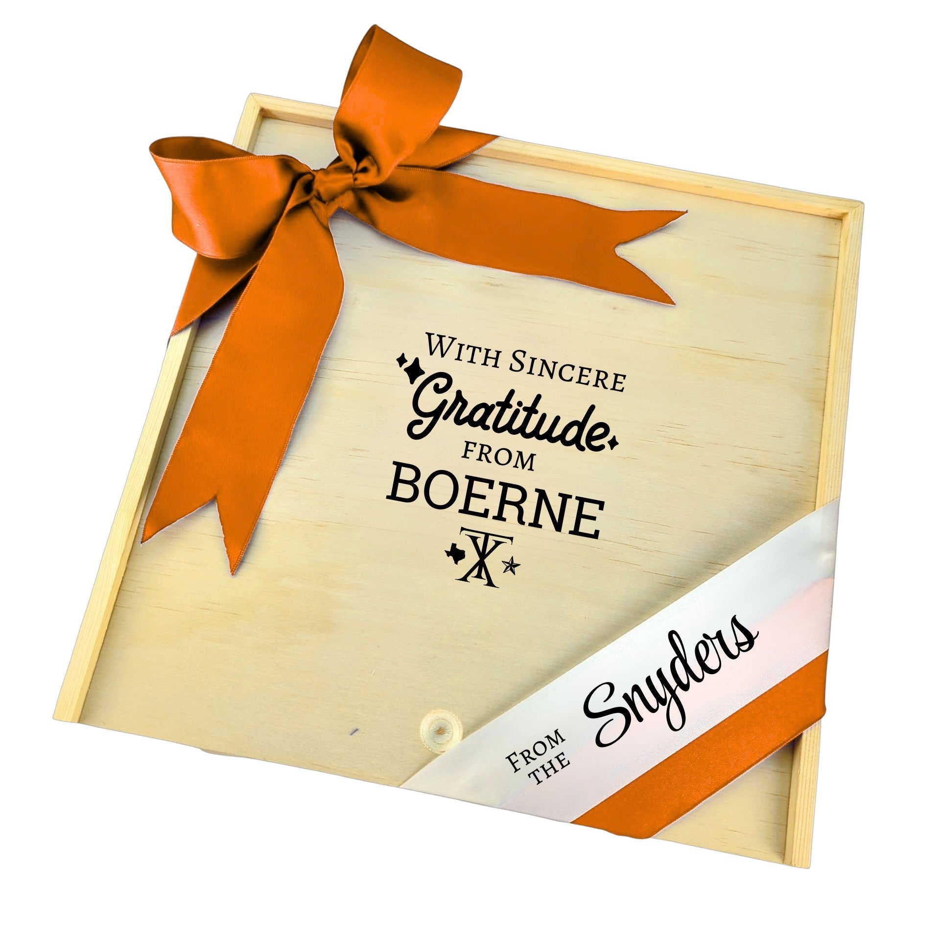With Sincere Gratitude from Boerne Wooden Box featured as a Hill Country–inspired thank-you gift