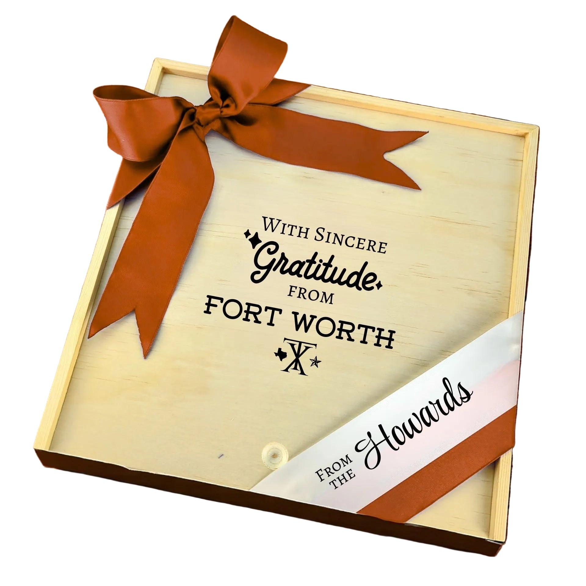 With Sincere Gratitude from Fort Worth Wooden Box featured as a Fort Worth–inspired thank-you gift