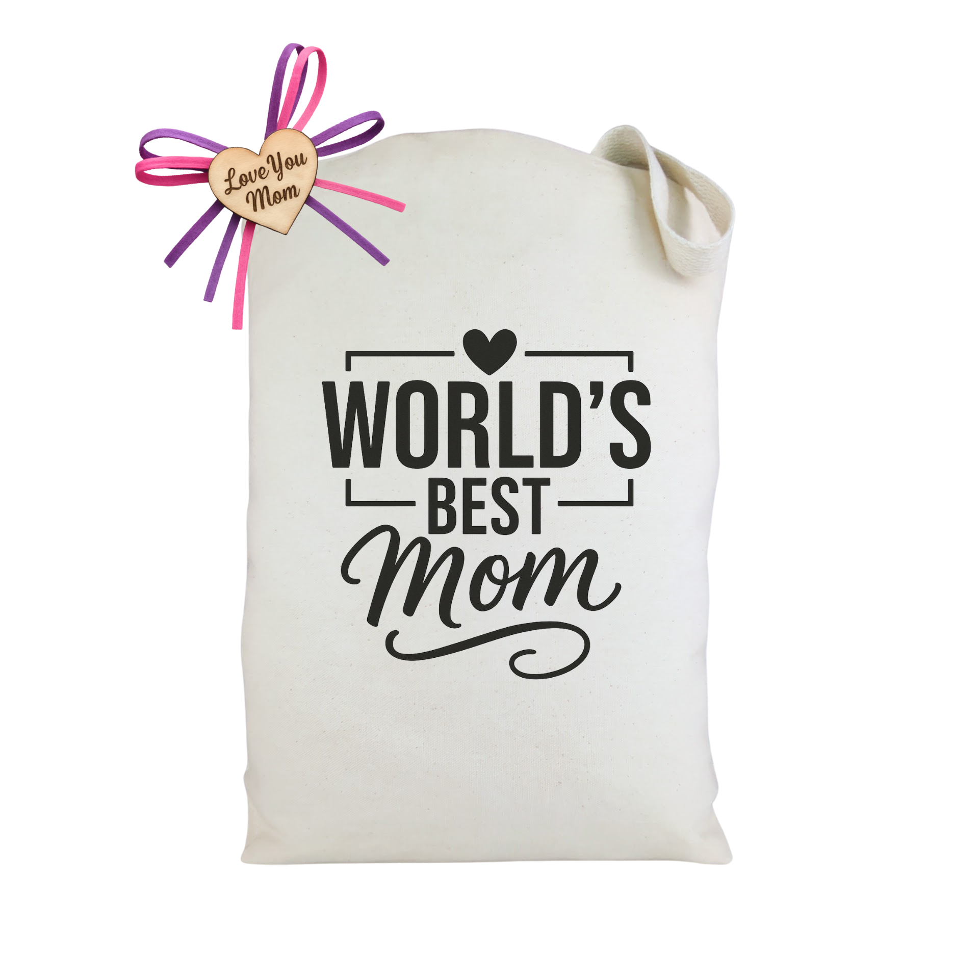 World’s Best Mom Canvas Tote Bag shown with a timeless message of appreciation