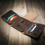 Trifold Badge Wallet - Walnut Brown
