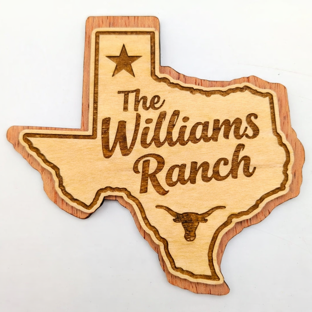 *Free With Gift!* Custom Ranch Name Texas Engraved Magnet