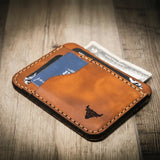 Bull Sheath Leather Mansfield Minimalist Wallet - Chestnut Brown